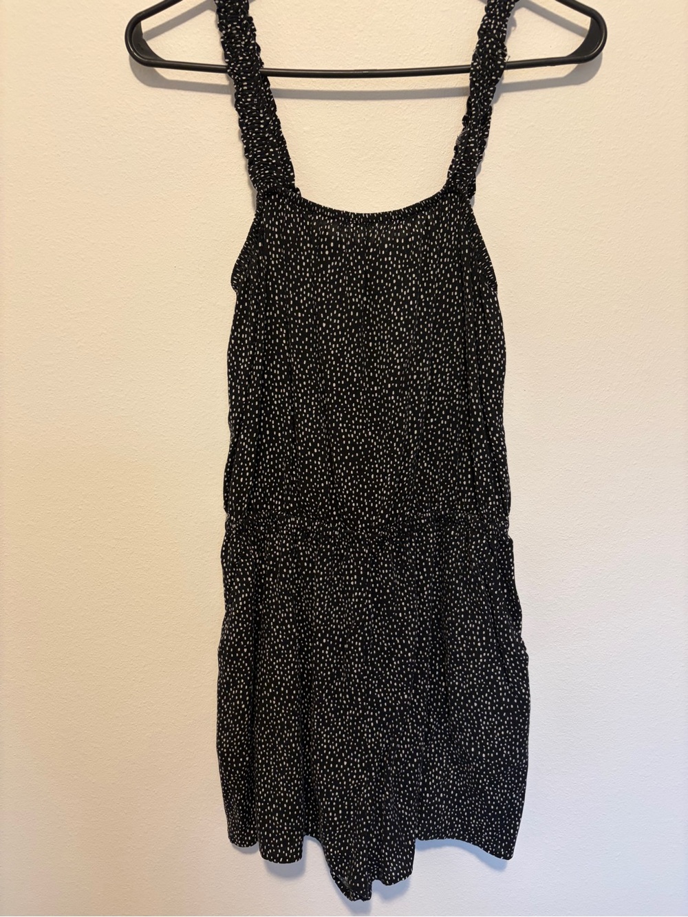 Express Black Dress with White Dot Print